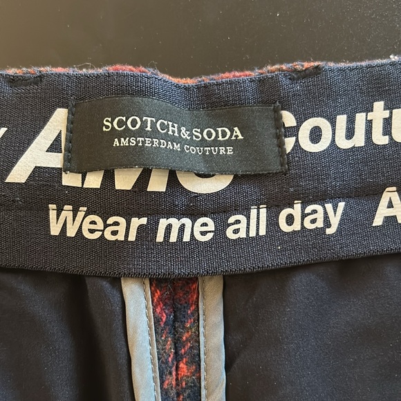 Scotch & Soda Pants Mens W32 L32 Wool Blend Heavy Cargo Plaid High Rise - Picture 3 of 7